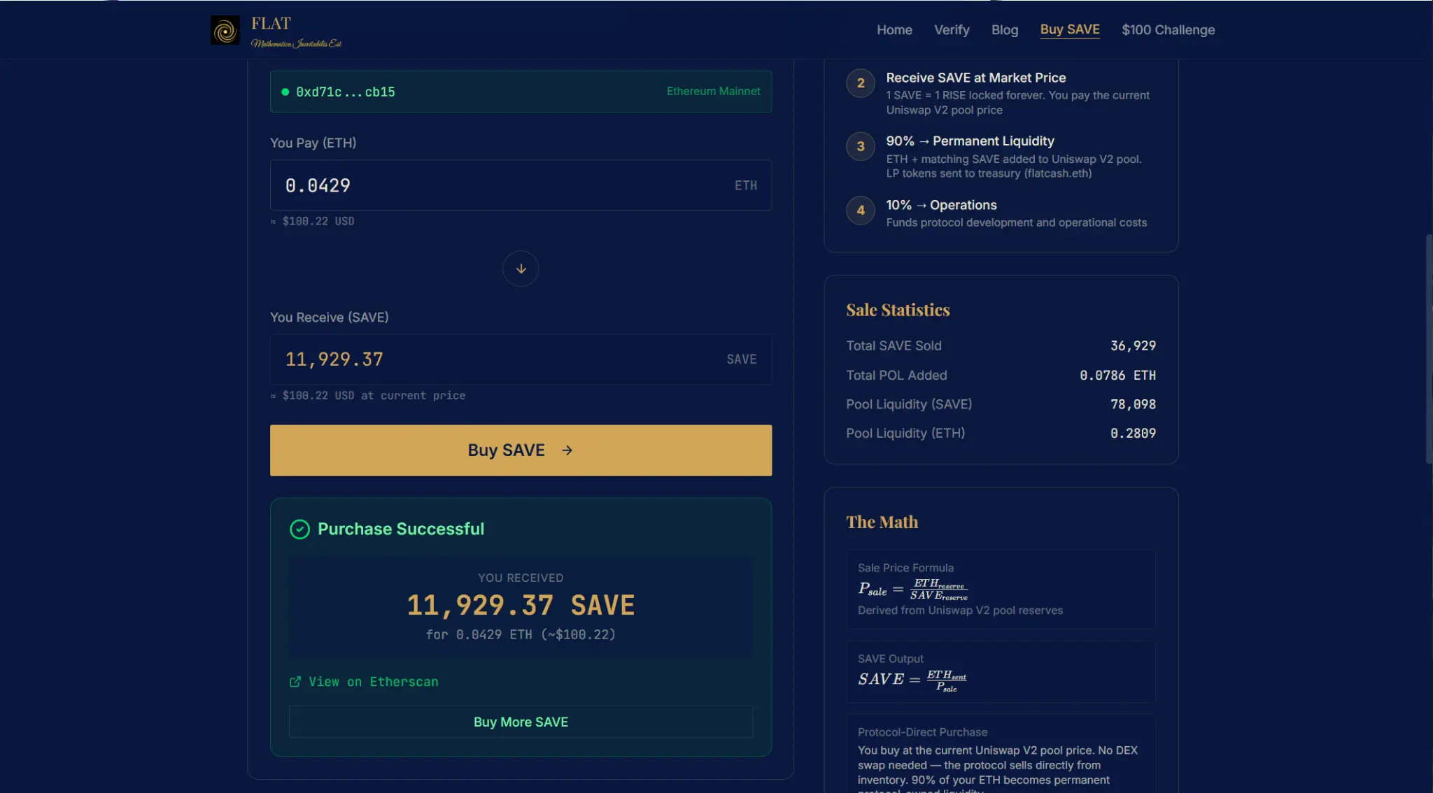 SAVE Purchase Proof — Day 0